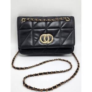 BAM FOREVER Leather Clutch Purse Black Magnetic Snap Quilted Leather Purse Small